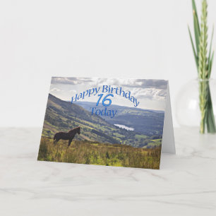 Horse and landscape 16th birthday card