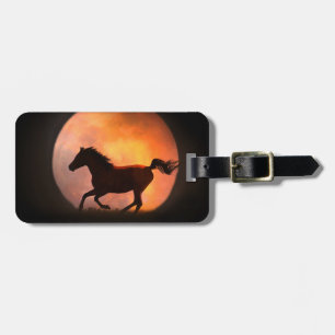Horse and Moon Luggage Tag