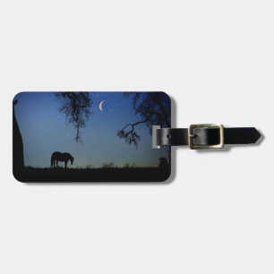 Horse and Moon Luggage Tag