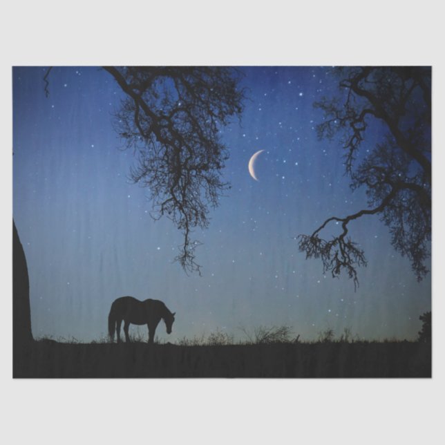 Horse and Moon Stars Tissue Paper (Front)