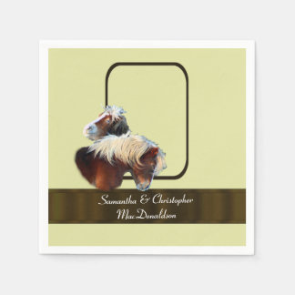 Horse and pony equestrian themed wedding napkin