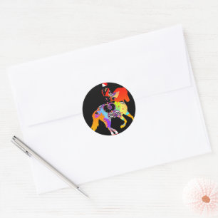 Horse And Rider Classic Round Sticker
