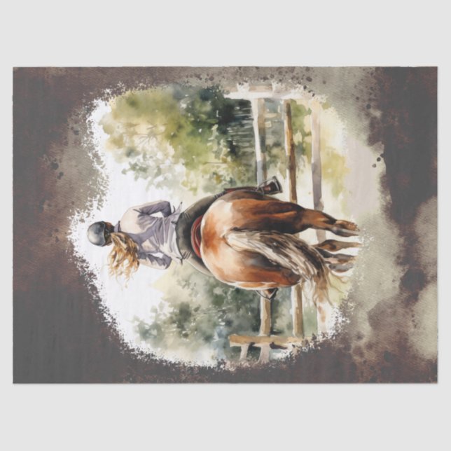 Horse and Rider Decoupage Tissue Paper (Front)