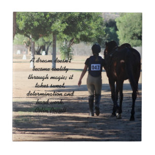 horse and rider hard work tile