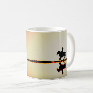 Horse and Rider on Beach Coffee Mug