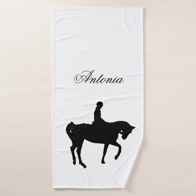 Horse and rider silhouette bath towel (Bath Towel)
