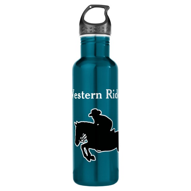 Horse and Rider silhouette Personalise 24oz Stainl 710 Ml Water Bottle (Front)