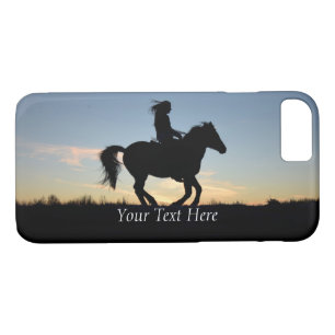 Horse and Rider Silhouette Personalised iPhone 8/7 Case