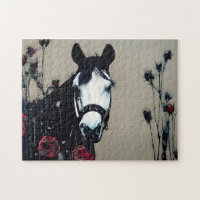 Horse and Roses Postcard