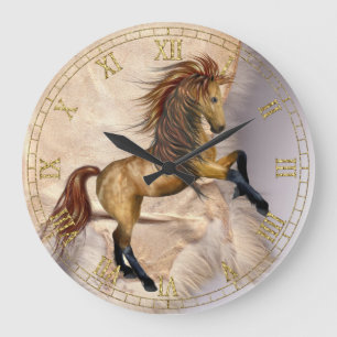 Horse and Sheepskin Wall Clock