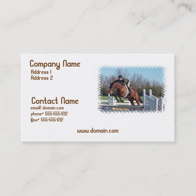 Horse and Show Jumping Business Card (Front)