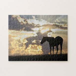Horse and Sun with Clouds Beautiful & Changeling Jigsaw Puzzle