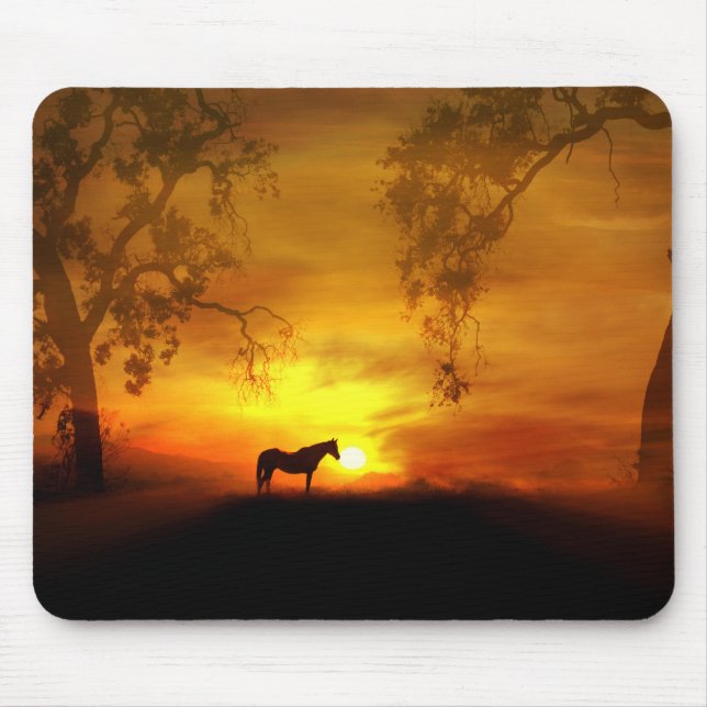 Horse and Sunrise Mouse Pad (Front)