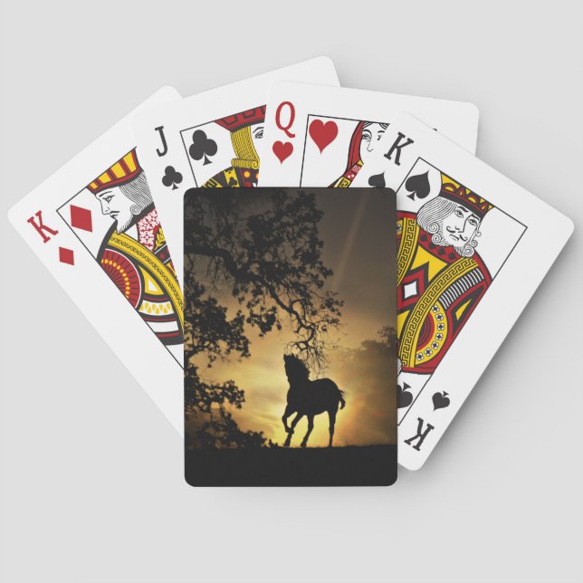 Horse and Sunset  Playing Cards (Back)
