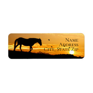 Horse and Sunset Return Address Label