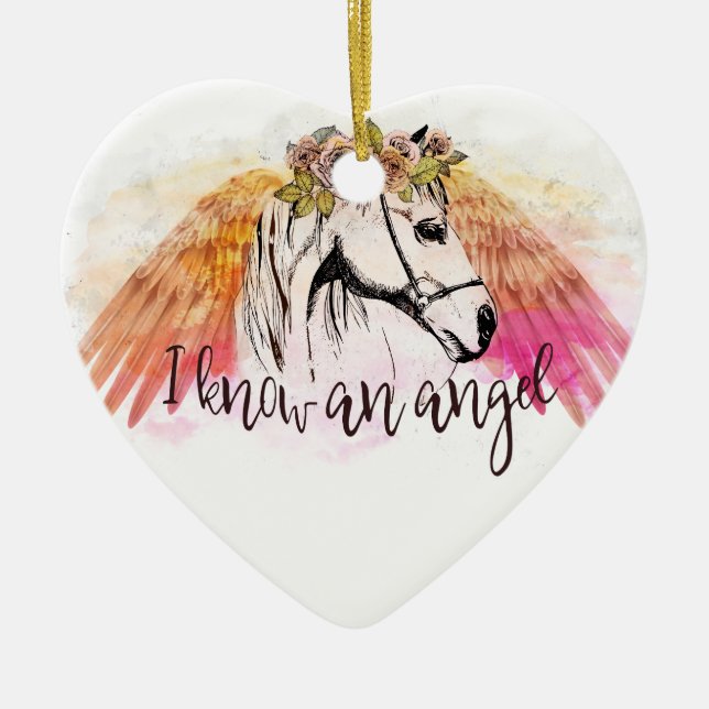 Horse Angel Christmas Ornament (Front)