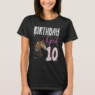 Horse Animal 10th Birthday Girl Bday 10 year old T-Shirt