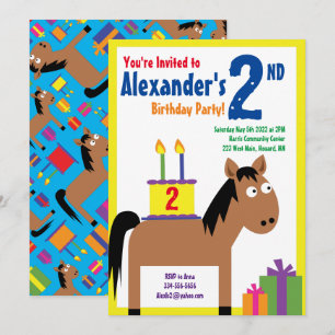 Horse Animal Kid's Birthday Party Invitations