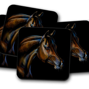 Horse Animal Portrait   Horse Cork Coaster