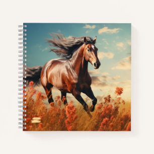 Horse Animal Wildlife Wilderness Colourful Wall Ar Notebook