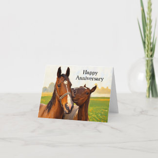 Horse Anniversary Card | Romantic Equine Couple