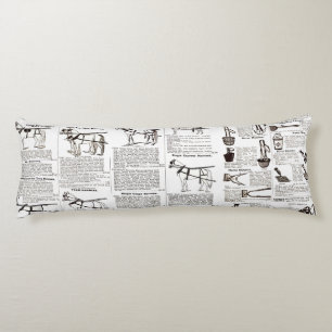 Horse Antique Advertising Newspaper Art Body Cushion
