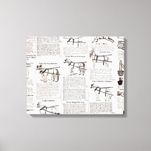 Horse Antique Advertising Newspaper Art Canvas Print