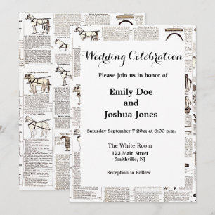 Horse Antique Advertising Newspaper Art Invitation