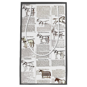 Horse Antique Advertising Newspaper Art Small Gift Bag