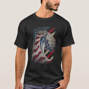 Horse Apparel Patriotic Horse American Flag Vint T-Shirt
