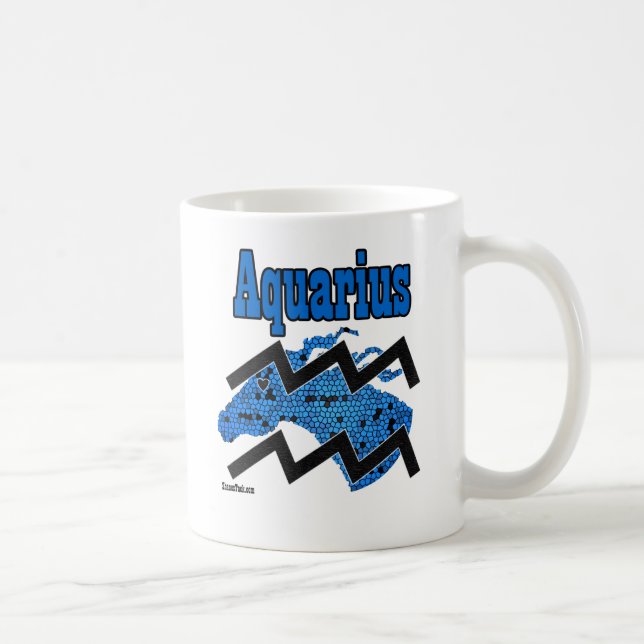 Horse Aquarius Zodiac Coffee Mug - Blue (Right)