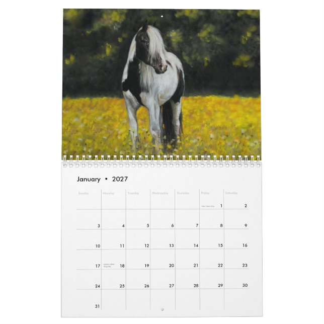 Horse art calenda 2014 calendar (Jan 2027)