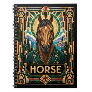 Horse, Art Deco Wildlife Notebook