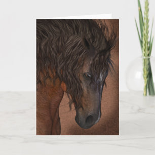 Horse Art Greeting Card, Blank Equine Card