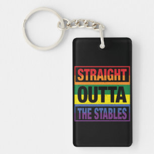 Horse Art Straight Outta The Stables Key Ring