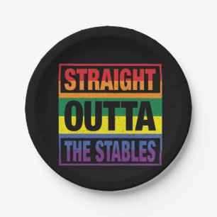 Horse Art Straight Outta The Stables Paper Plate