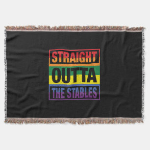 Horse Art Straight Outta The Stables Throw Blanket