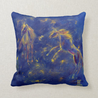 Horse art throw cushion
