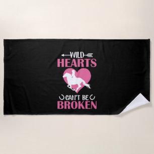 Horse Art Wild Hearts Can't Be Broken Beach Towel