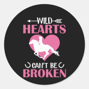Horse Art Wild Hearts Can't Be Broken Classic Round Sticker