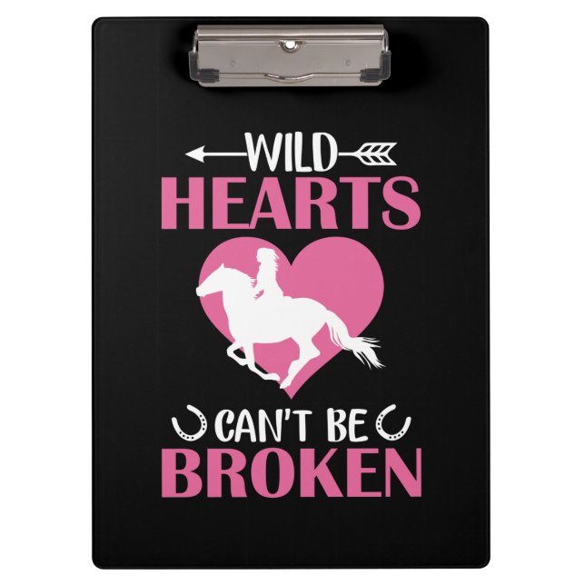Horse Art Wild Hearts Can't Be Broken Clipboard (Front)