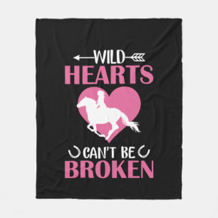 Horse Art Wild Hearts Can't Be Broken Fleece Blanket