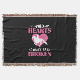Horse Art Wild Hearts Can't Be Broken Throw Blanket