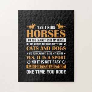 Horse Art Yes I Ride Horses Jigsaw Puzzle