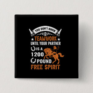 Horse Art You Don't Know Teamwork 15 Cm Square Badge