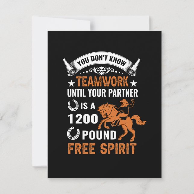Horse Art You Don't Know Teamwork Card (Front)