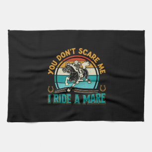 Horse Art You Don't Scare Me Tea Towel