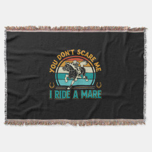 Horse Art You Don't Scare Me Throw Blanket