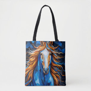 Horse Artistic Equine Beauty & Vibrant Geometric🐎 Tote Bag
