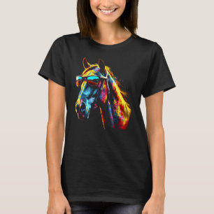 Horse Artwork Colourful Sunglasses Animal Horse 1 T-Shirt